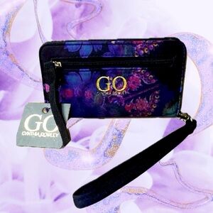 GO Cynthia Rowley Purple and Black Cosmic Clutch, Phone Case & Card Holder, NWT